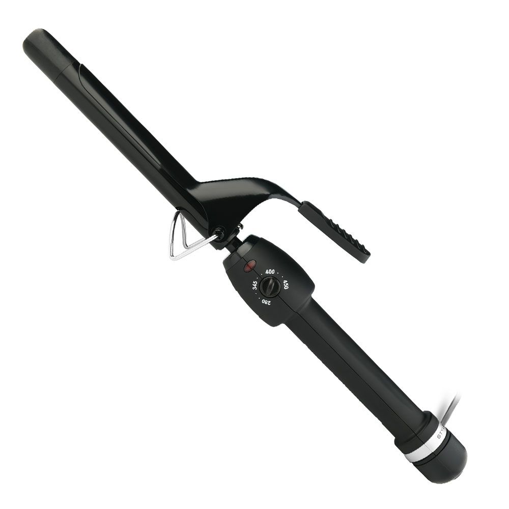 S|C SCSC75B Stay-Temp Black Gold Ceramic Pro Spring Curling Iron (3/4") ETLus Certified