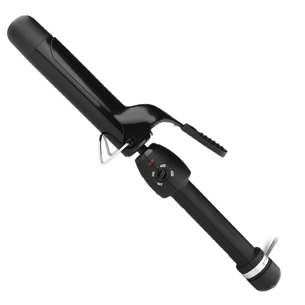 S|C SCSC150B Stay-Temp Black Gold Ceramic Pro. Spring Curling Iron (1-1/2") ETLus Certified 