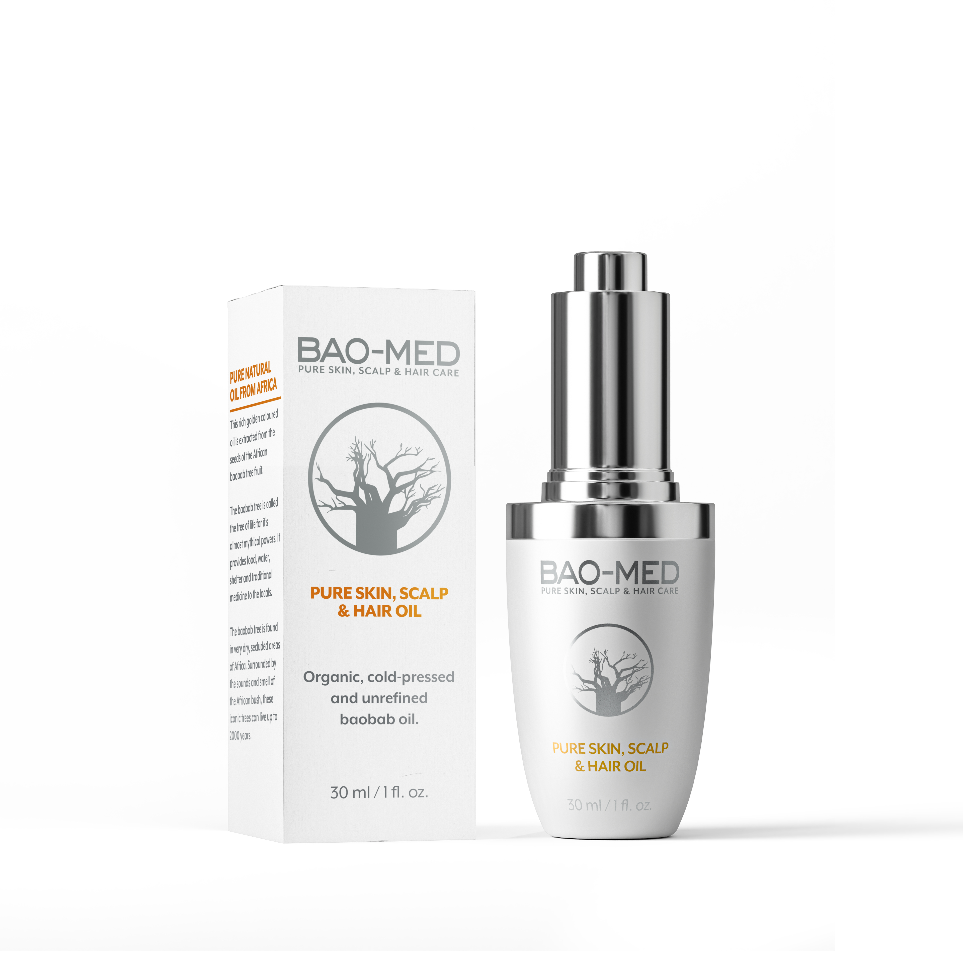 Bao-Med Pure Skin, Scalp & Hair Oil 1oz