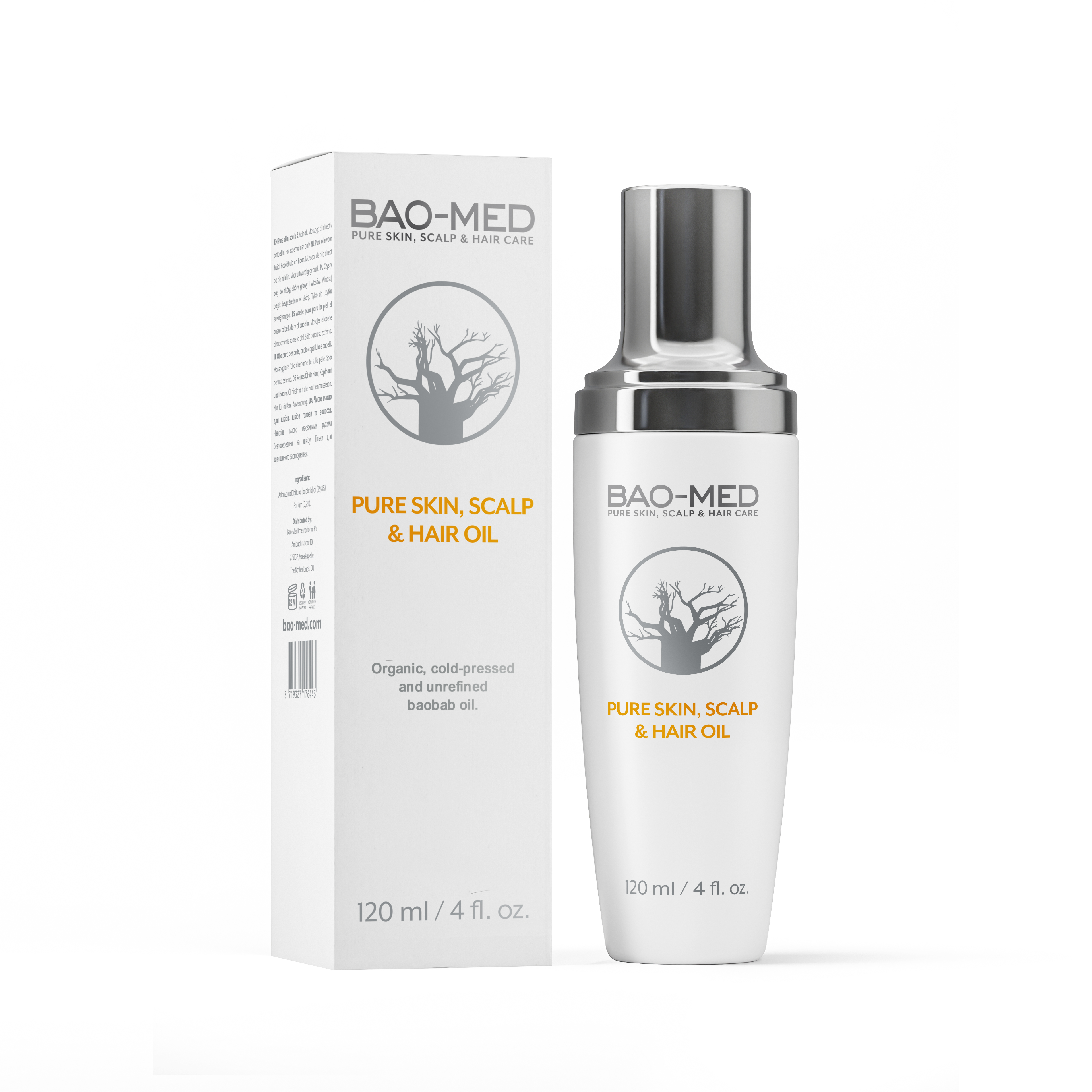 Bao-Med Pure Skin, Scalp & Hair Oil 4oz
